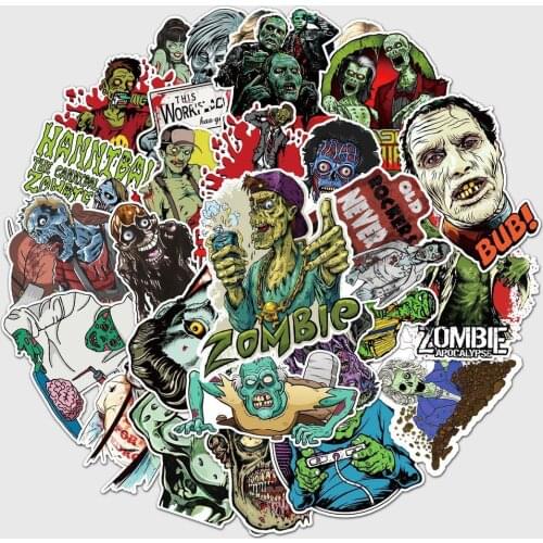 10/50PCS Horror Skull Zombie Graffiti Stickers DIY Skateboard Guitar Laptop Motorcycle Cool Decal Waterproof Kid Toy Sticker