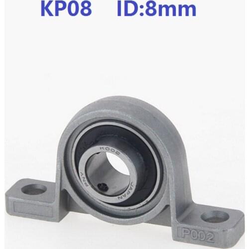 20pcs/lot KP08 8mm Bore Diameter P08 Zinc Alloy Bearing 8 mm Pillow Block Mounted Support Housing Insert Bearing bracket