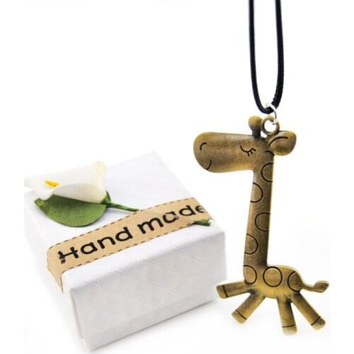 2017 Original New Retro Gold Anime Giraffe Choker Necklace For Women Vintage Leather Chain Animal Pendant Necklace Jewelry Gift