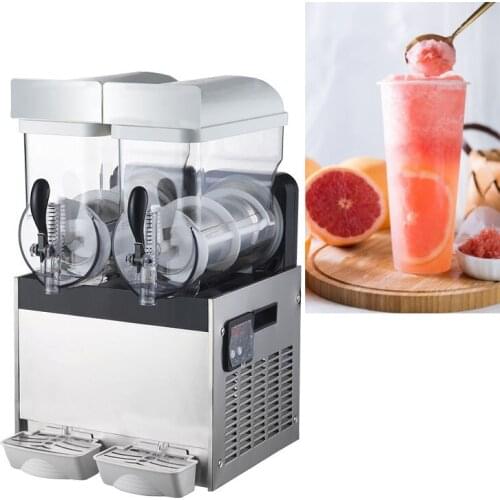 15L*2 Double tank Snow Mud Machine Ice Cream Maker 700W Snow Melting Machine Commercial Smoothie Slushy Maker Fruit Juice