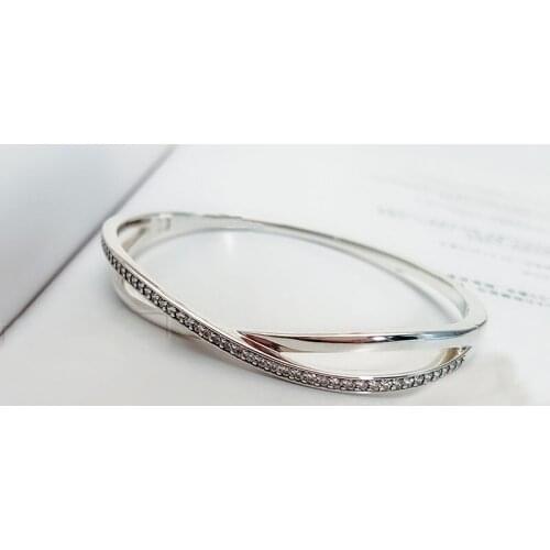 Authentic 925 Sterling Silver Pan Bracelet New Classic Cross Star Ring Simple Versatile Bracelet Fit Diy Charm Women Jewelry