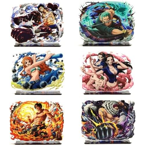 One Piece Battle Luffy Zoro Nami Robin Ace Katakur Charlotte acrylic stand figure model double-side plate holder topper anime