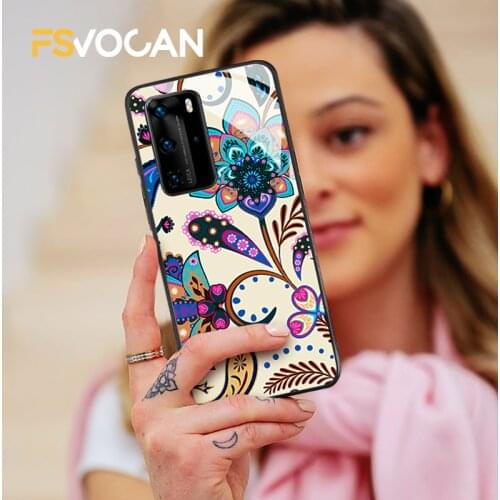 Phone Case For Huawei P30 P40 P20 Lite E Pro 4G Honor 10 10i 20 30 Plus 8X 9X Nova 5T 5G Pretty Floral Cover Lace Mandala Flower