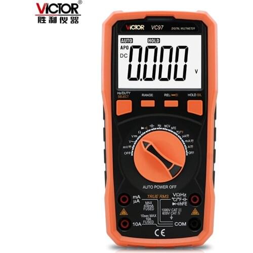 VICTOR VC97 Digital Multimeter True RMS Auto Range DC/AC Resistance Capacitance Frequency Tester Digital Universal Meter