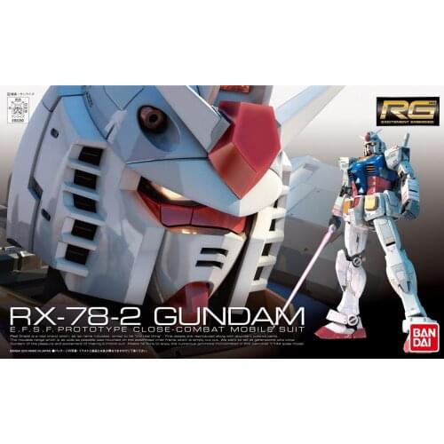 BANDAI gundam 1/144 RG 01 RX-78-2 GUNDAM model kids assembled Robot Anime action figure toys