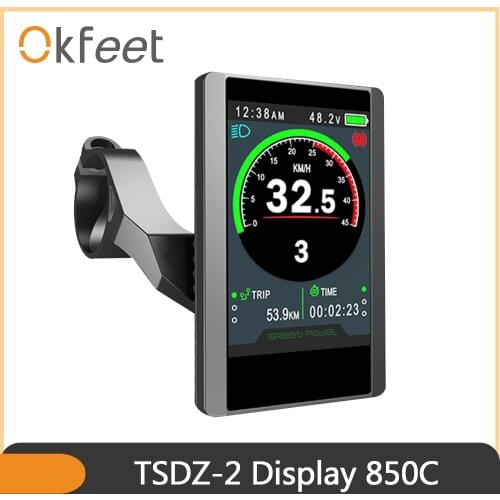 Okfeet Tongsheng TSDZ 2 Mid Drive Motor LCD Display 850C Colour Screen Display for Electric E Bike Bicycle Conversion Kit