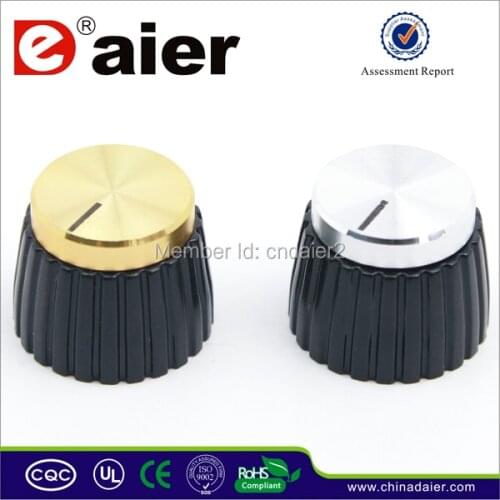 KN-7074 MSL Guitar Aluminum Mini Marshall Style (Silver) Gold Knob Volume Knob Guitar