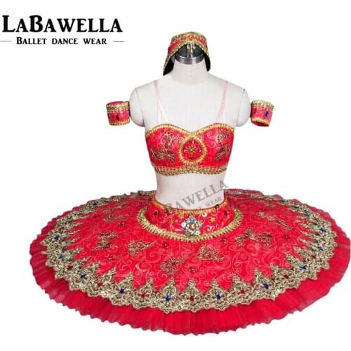 Red Spanish Corsaire YAGP Competiton Tutu Women Professional Pancake Tutu Costume Performance BT8982B
