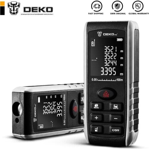 DEKO LRE521 Laser Distance Meter 40/50/70/100M Handheld LCD Display Dual Laser Rangefinder Distance/Area/Volume/Pythagorean
