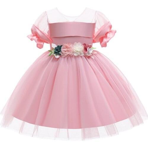 Fashion Sweet Flower Baby Girls Dress Clothing Tutu Party Cake Girls Princess Dress Kids 3-10 Year