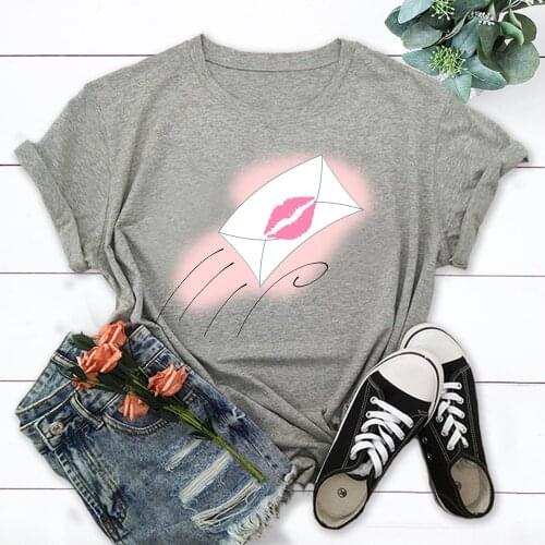 Lips Fashion Summer Tops T Shirt Women Tshirt New Tshirt Graphic Tee Women T-shirt Female Tee Shirt TX8214