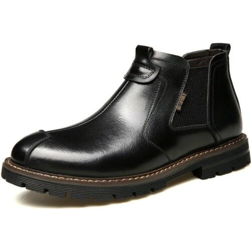 Mens leather shoes High Quality Genuine Leather Men Boots Waterproof Ankle chelsea Boots Outdoor Working Boots Men Shoes