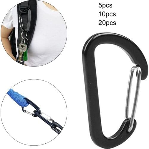 Small Carabiner Clips Hiking Keychain D-Ring Buckle Snap Hook Lock Hardware