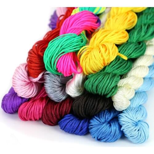 Nylon Cord Thread Chinese Knot Macrame Rattail 1mm*25M For DIY Bracelet Braided Jewelry Findings Accessories