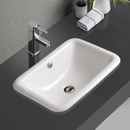 Nordic White Ceramic Washbasin Square Wash Basin Simple White Washbasin Art Simple Bathroom Shampoo Sink Bowl