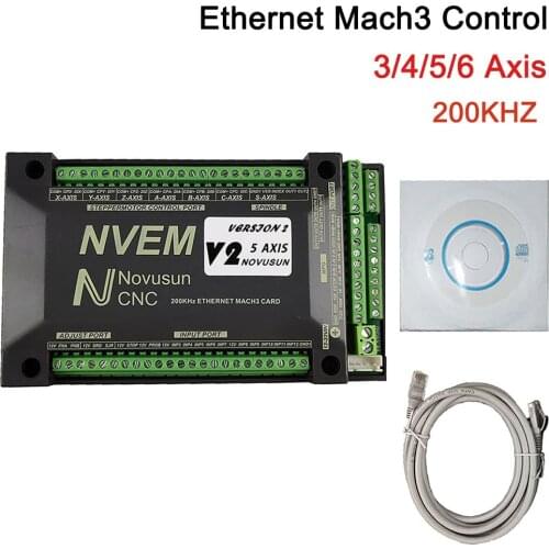 NVEM CNC motion controller 200KHz nvemv2.1 upgrade 3 axis 4 axis 5 axis 6 axis mach3 control card Ethernet interface