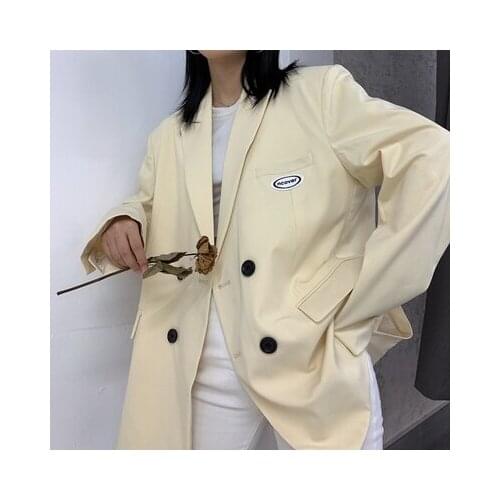 Retro Street suit coat womens new fall 2020 Korean casual neutral BF mens and womens suit top coats