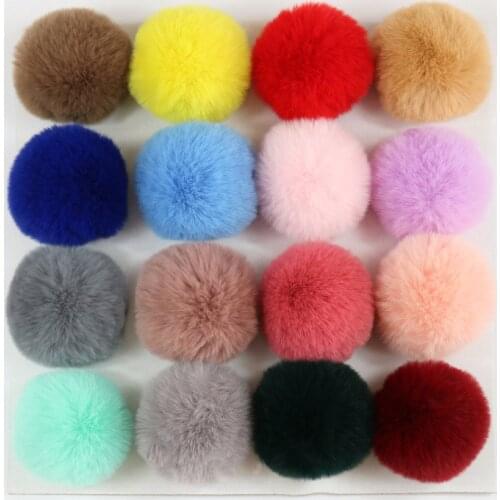 30pcs/lot 21 colors 7cm DIY Fur Pom Pom Fake Rabbit fur ball pompom fluffy for Bag Charms keychain
