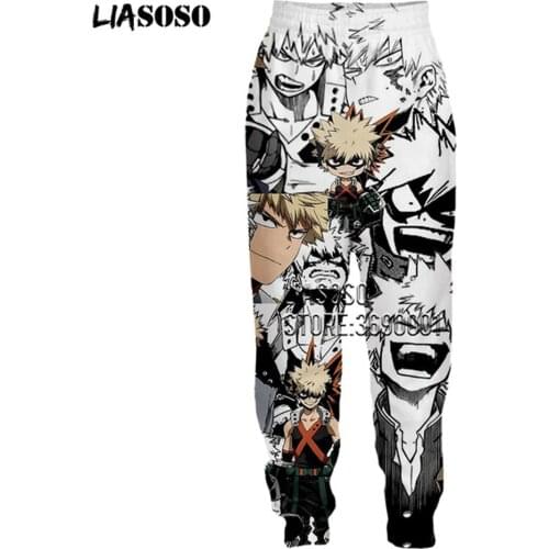 LIASOSO 3D Print Anime My Hero Academy Casual Fashion Men Women Comics Pants Cargo Pants Jogger Harajuku Streetwear Sweatpants
