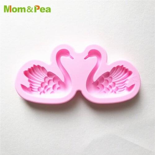 XK612 Double Swan Shaped Silicone Mold Gum Paste Chocolate Ornamental Fondant Mould Cake Decoration Tools