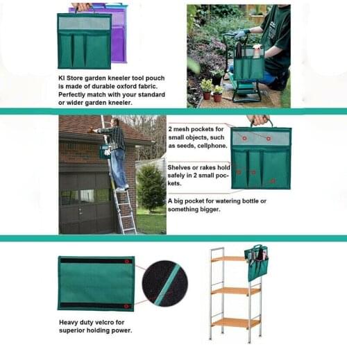 Foldable Garden Kneeler Seat Tool Bag Outdoor Work Portable Storage Stool Pouch