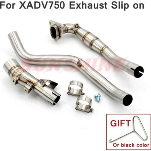 Slip on Exhaust Motorcross Front Pipe Motorcycle Modified Full Systems Muffler Connect Tube For HONDA XADV 750 X ADV750 X-ADV750