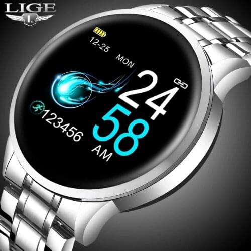LIGE Fashion Smart Watch Men Women Sport Fitness Tracker for Android ios Heart Rate Blood Pressure Monitor Waterproof smartwatch