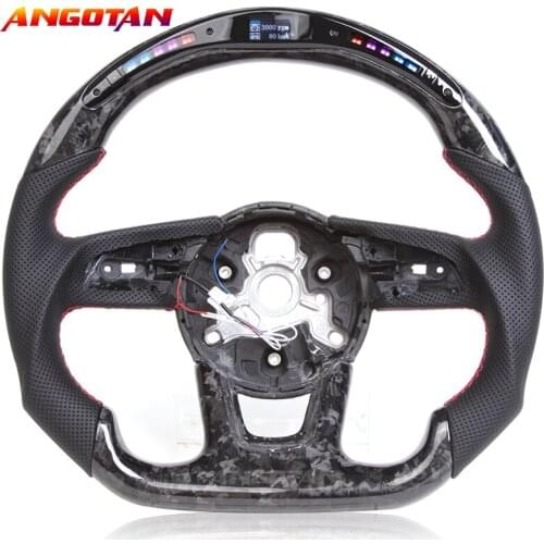 LED forged Carbon Fiber Perforated Leather Steering Wheel Fit For Audi RS3 RS4 RS5 S3 S4 S5