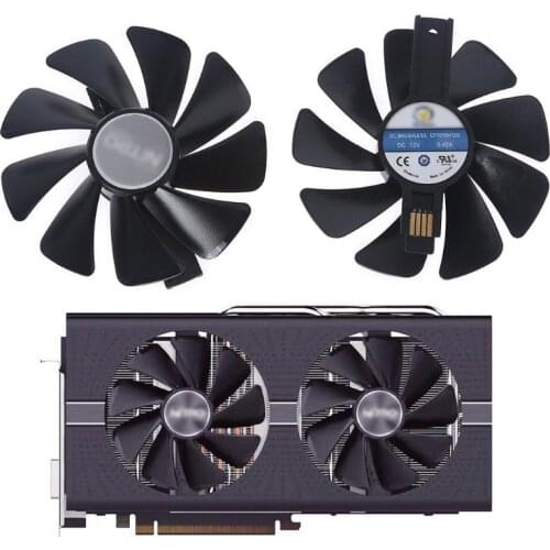 H7JF 2Pcs 95mm/3.74inch CF1015H12D 4Pin 12V 0.42A VGA Fan Graphics Card Cooling Fan for Sapphire Nitro RX480 570 Fan