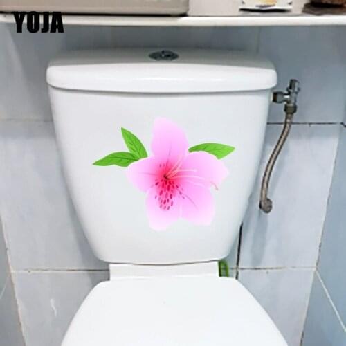 YOJA 19.2X21.8CM Good Looking Azalea Home Wall Sticker Fresh WC Decor Toilet Seat Decal T1-1602