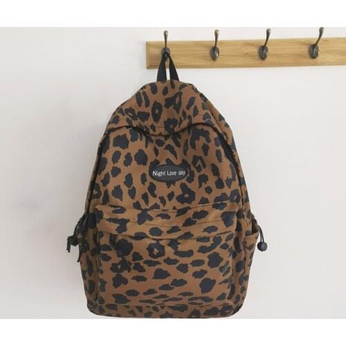 Retro Womens Zebra Leopard Print Backpacks Female Large Capacity Shoulder Bag Multi-Pockets Students Book Bag Ladies Travel Bag