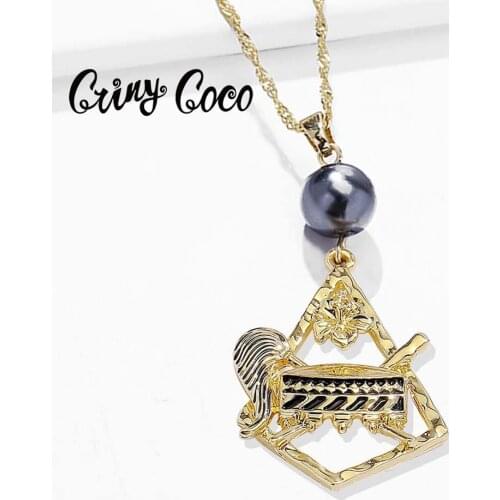 2020 Cring Coco Pearl Necklace for Women New Fashion Classic Golden Color Statement Dangling Necklaces Luxury Trendy Jewellery