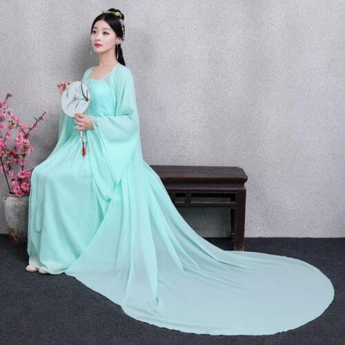 Women Ancient Trailing Dramaturgic Dress Chinese Traditional Dance Costumes Female Hanfu Ancientry Princess Clothing Cosplay