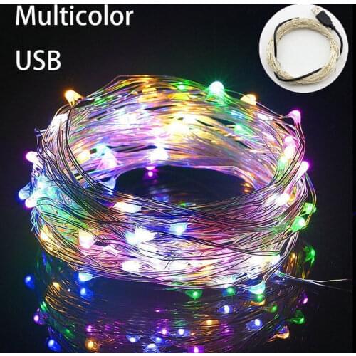 1M 5M 10M Fairy Light USB 100 LEDS Starry String Lights Fairy Micro LED Transparent Wire for Christmas Wedding Party 6 Colors