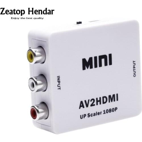 1Pcs RCA AV to HDMI Converter Adapter Mini Composite CVBS to HDMI AV2HDMI Converter 1080P