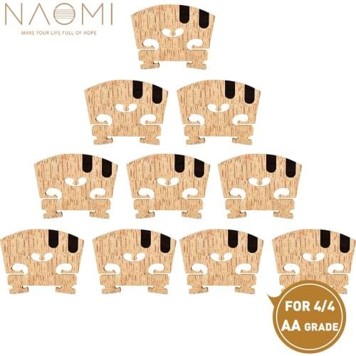 NAOMI 10pcs/1set Master AA Grade Snow Flake Texture Maple Wood Bridge 4/4 Violin Bridge Replacement For Acoustic Violin
