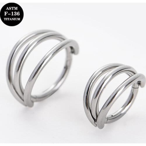 16G Implant Grade Titanium ASTM F136 Triple Ring Septum Ear Lobe Daith Conch Piercing Body Jewelry