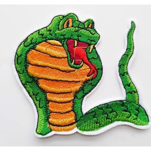 2pcs/lot Snake Applique Embroidered Iron on Fashion Patches For Clothes Bag Badge Sticker Diy Decoration Repair Craft