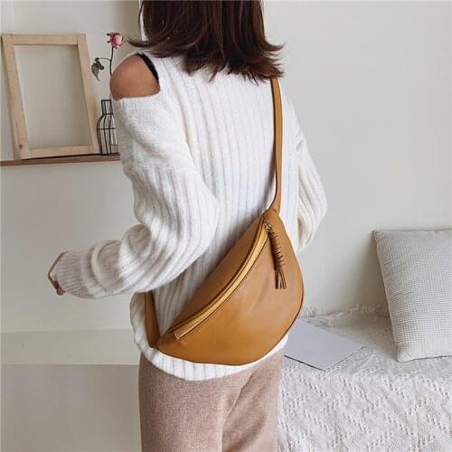 4 Colors Women Waist Bag Fanny Pack Large Capacity Crossbody Chest Bags Banana Pack PU Leather Ladies Belt Bag Waist Pack