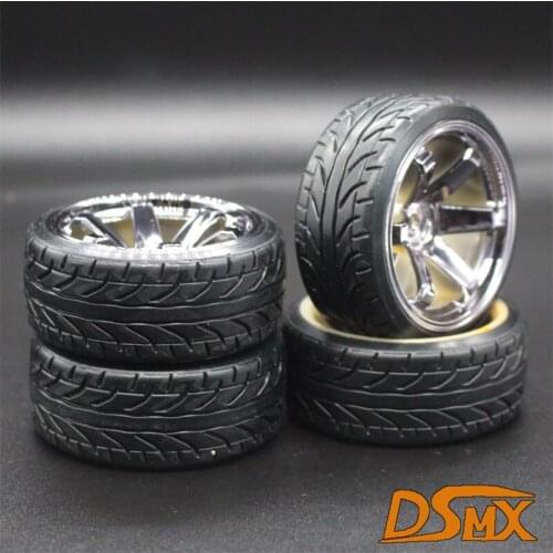 4Pcs RC 1:10 Drift Car Plastic Wheel Rim &Tyre tires For HSP 94123/94103/D4/D3