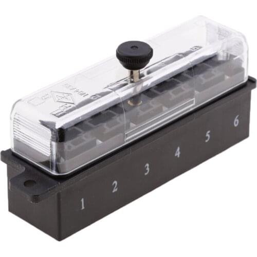 6-way Medium Blade Fuse Holder Block Fuse-box Panel For Car Boat Auto