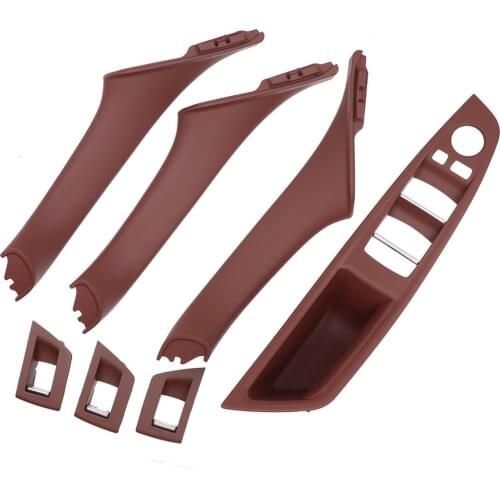7PCS Set Left Hand Drive RHD For BMW 5 series F10 F11 520 525 Red Wine Gray Car Interior Door Handle Inner Panel Pull Trim New