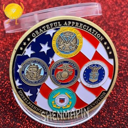 Army,Marines,Navy,Air Force,Coast Guard Commemorative Coin Military Honor Coins Collectibles Grateful Faithfulness Soldier