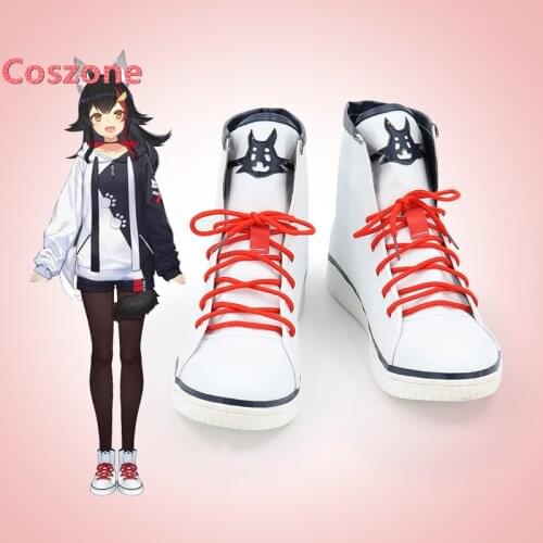 Vtuber Ookami Mio Cosplay Shoes Boots Halloween Carnival Cosplay Costume Accessories