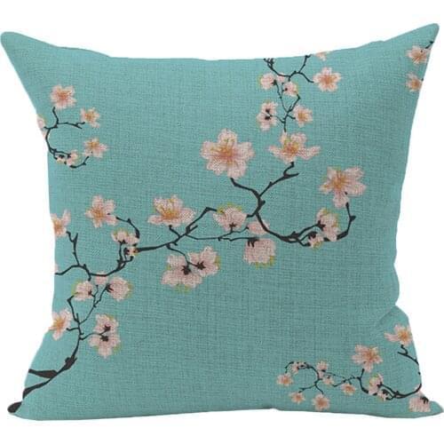 Flower Printed Pillow Case Vintage Retro Cotton Cushion Cover Room Decor Linen Waist Throw Home Sofa Decor Covers Dropshipping
