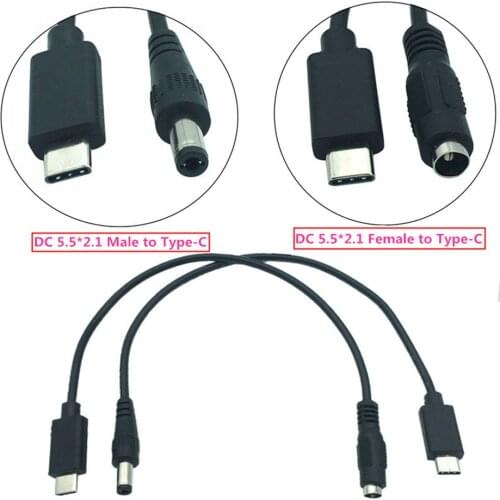 DC 5.5x2.1mm&3.5x1.35mm Female Jack To Type-C USB 3.1 Male Plug Cable DC Power Connector Adapter DC To Type C Male 3A 0.2M