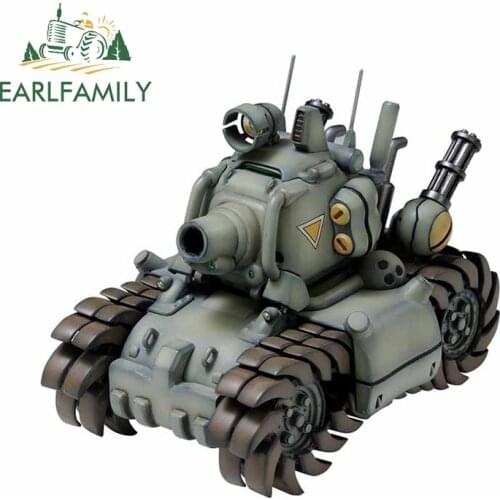 EARLFAMILY 13cm x 12.7cm for Metal Slug Tank Car Stickers Personality DIY Laptop Refrigerator Scratch-proof Waterproof Decal