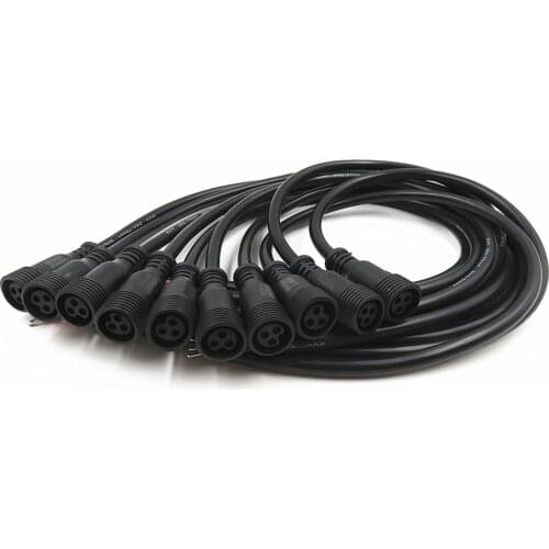 Female connector 3 Core BLACK Waterproof;18AWG 50cm long ;female only;13.5mm/18.5mm/xconnect