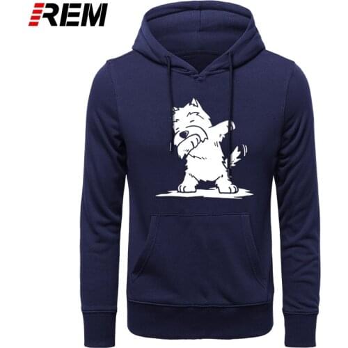 REM Hoodies Westie Funny Dabbing West Highland White Terrier Dog Male LONG Sleeves Beach Fun Plus size Hoodies, Sweatshirts