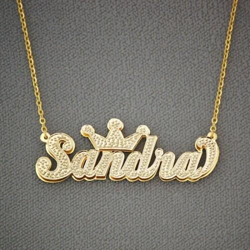 Customized Name Couple Necklace Spiritual Necklaces Double Layer Gold-plated Nameplate Fashion Personalized Necklace Gifts